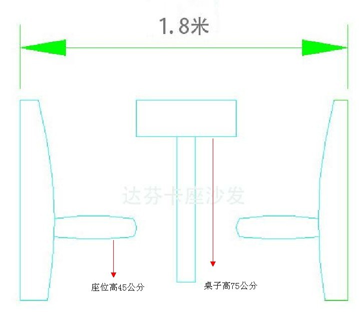 达芬卡座沙发尺寸vs快餐桌子尺寸作者: 来源